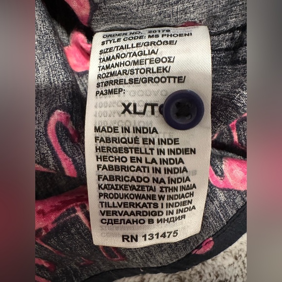 Soul Star England Flamingo Print Button Down Casual Short Sleeve Shirt - Picture 6 of 9